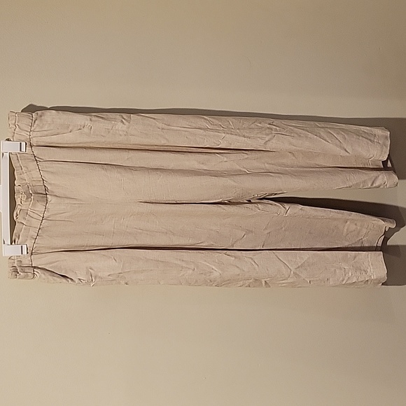 LOFT Pants - ❤️ ANN TAYLOR LOFT HIGH RISE WIDE LEG CROPPED PULL ON LINEN BLEND PANTS, XL